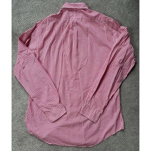 Polo Ralph Lauren Men's Medium Custom Fit Button Down Shirt Gingham Pink White - Picture 5 of 8